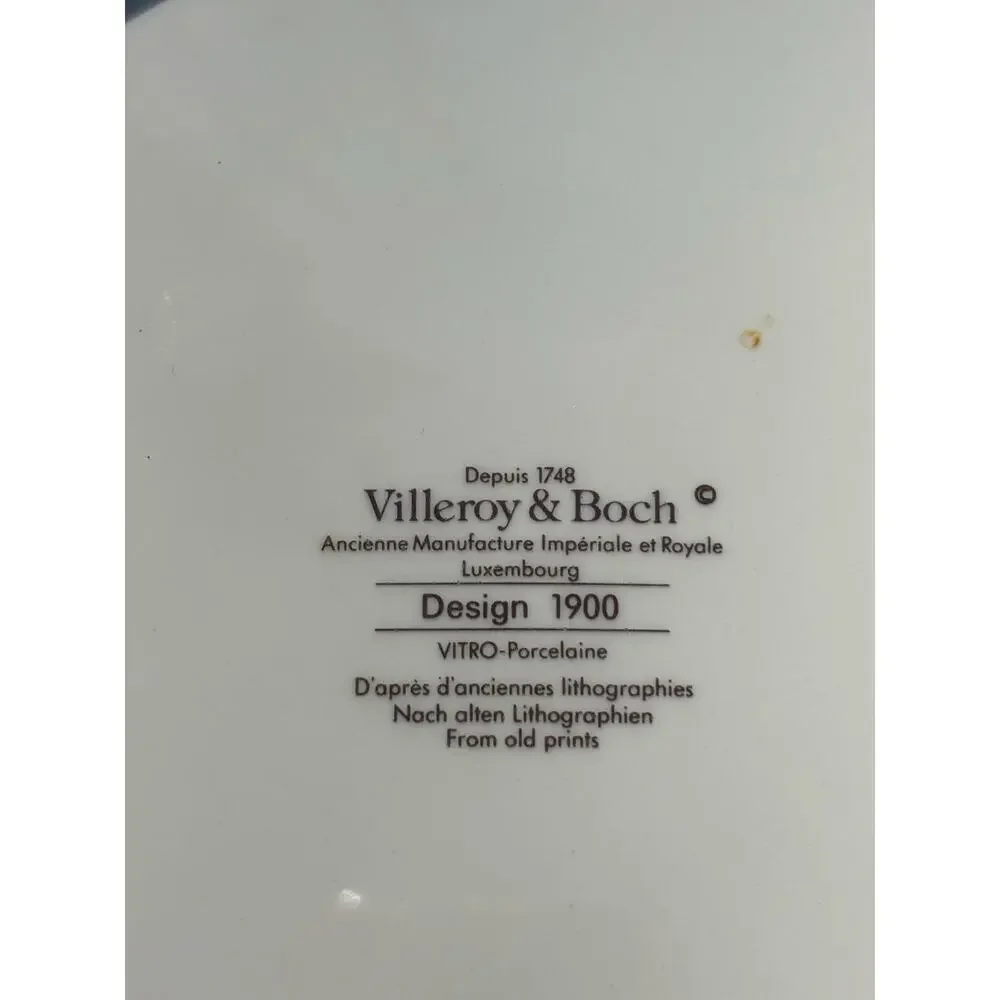 Villeroy & Boch DESIGN 1900 Bread Plate #4 Demi Deuil Art Deco Women Retired
